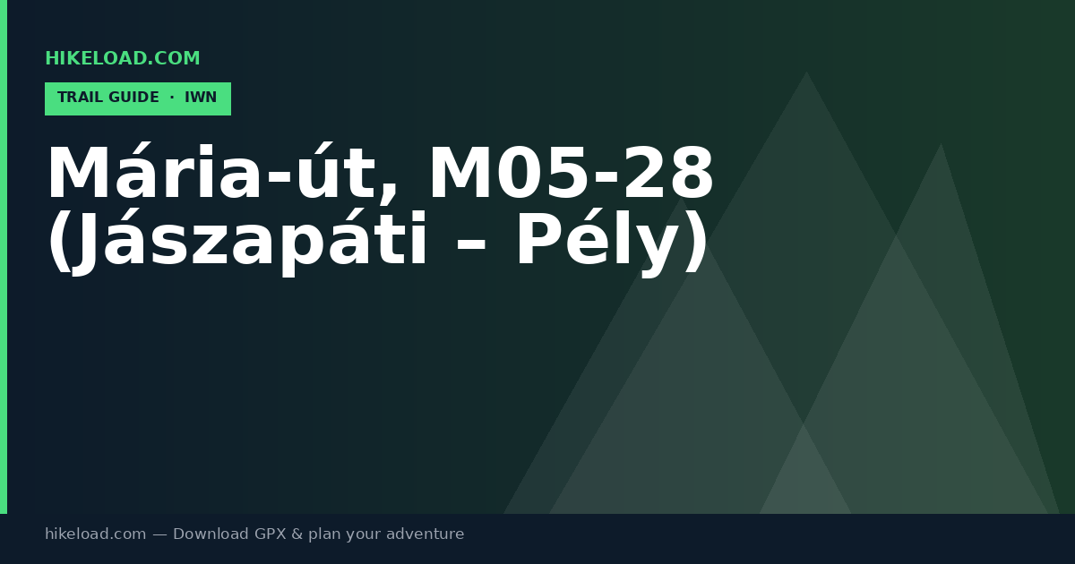 Mária-út, M05-28 (Jászapáti – Pély) trail guide