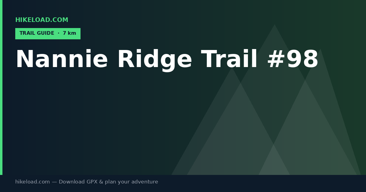 Nannie Ridge Trail #98 trail guide