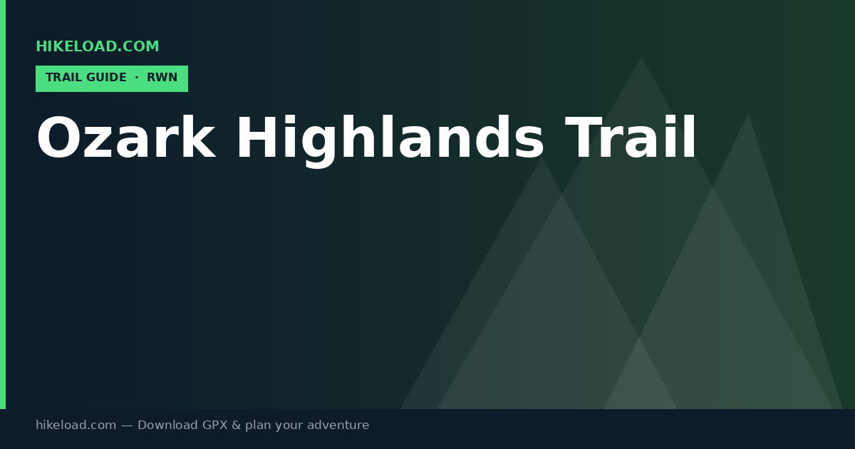 Ozark Highlands Trail trail guide