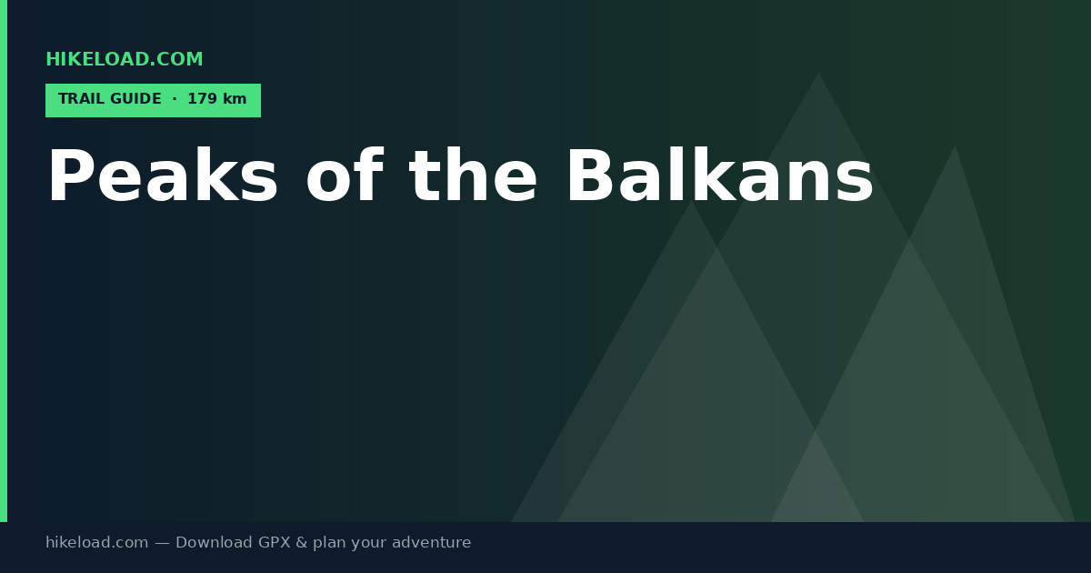 Peaks of the Balkans trail guide