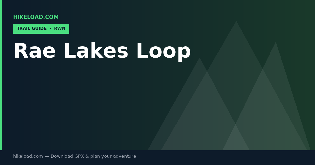 Rae Lakes Loop trail guide