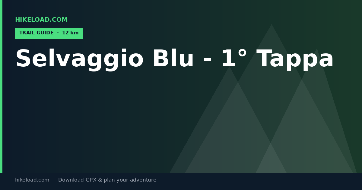 Selvaggio Blu - 1° Tappa trail guide