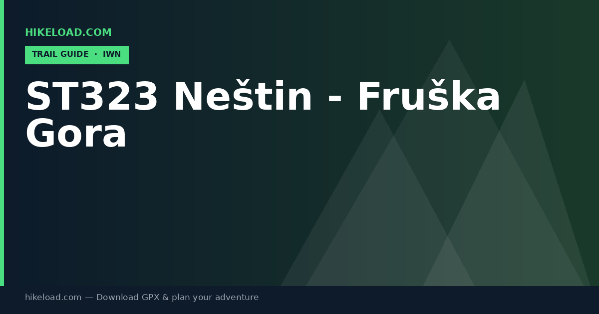 ST323 Neštin - Fruška Gora trail guide