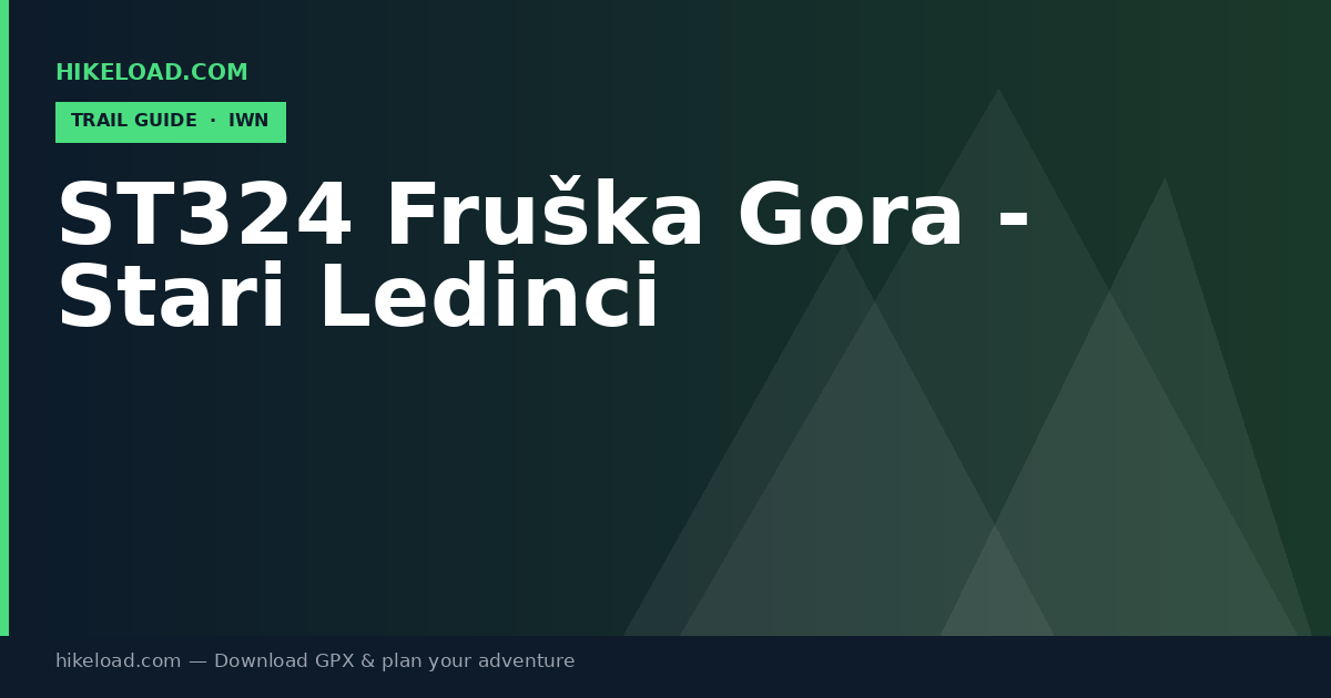 ST324 Fruška Gora - Stari Ledinci trail guide