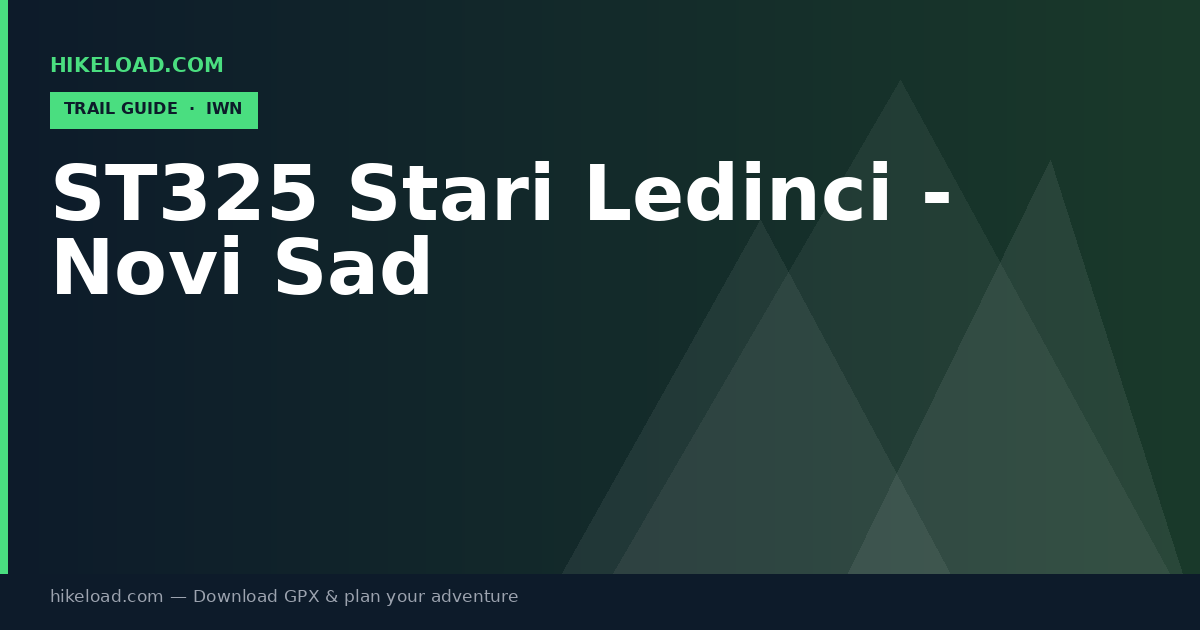 ST325 Stari Ledinci - Novi Sad trail guide