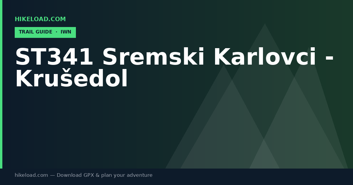 ST341 Sremski Karlovci - Krušedol trail guide