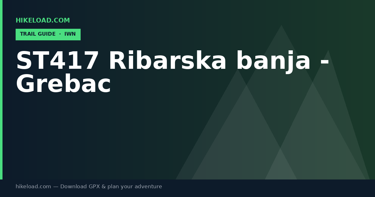 ST417 Ribarska banja - Grebac trail guide