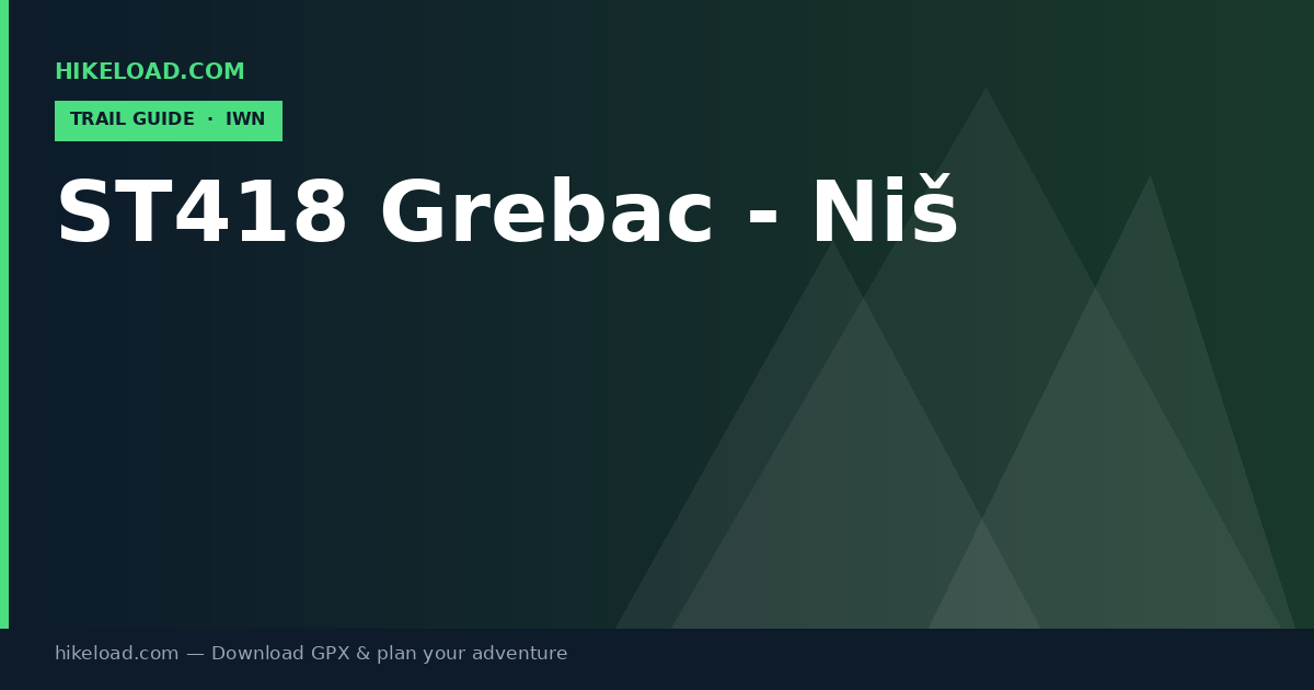 ST418 Grebac - Niš trail guide