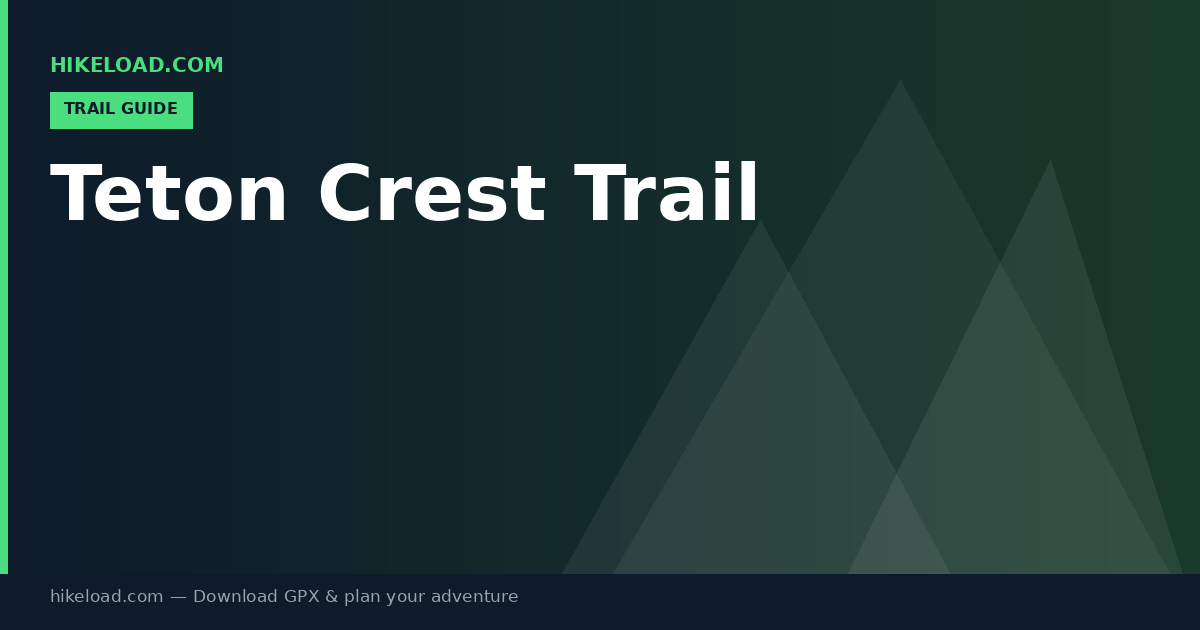 Teton Crest Trail trail guide