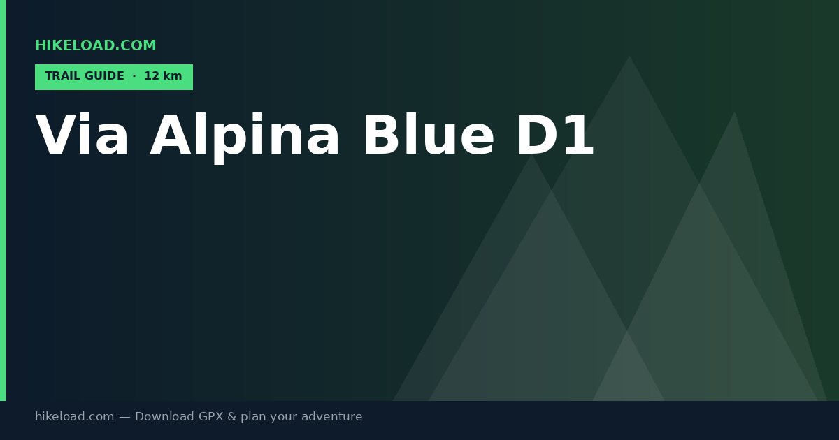 Via Alpina Blue D1 trail guide