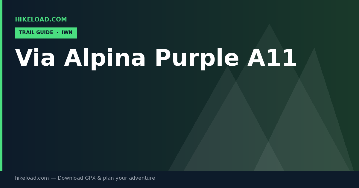 Via Alpina Purple A11 trail guide