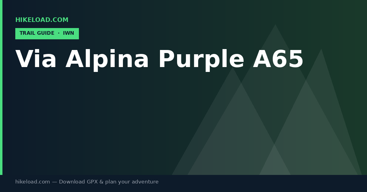 Via Alpina Purple A65 trail guide