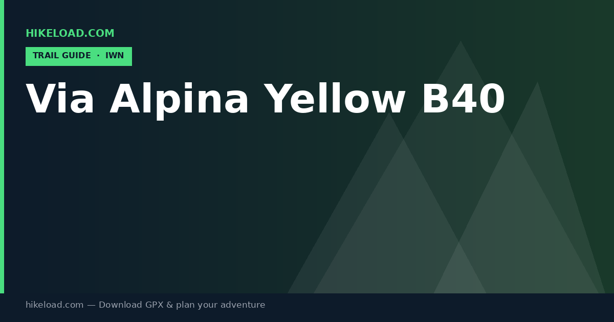 Via Alpina Yellow B40 trail guide