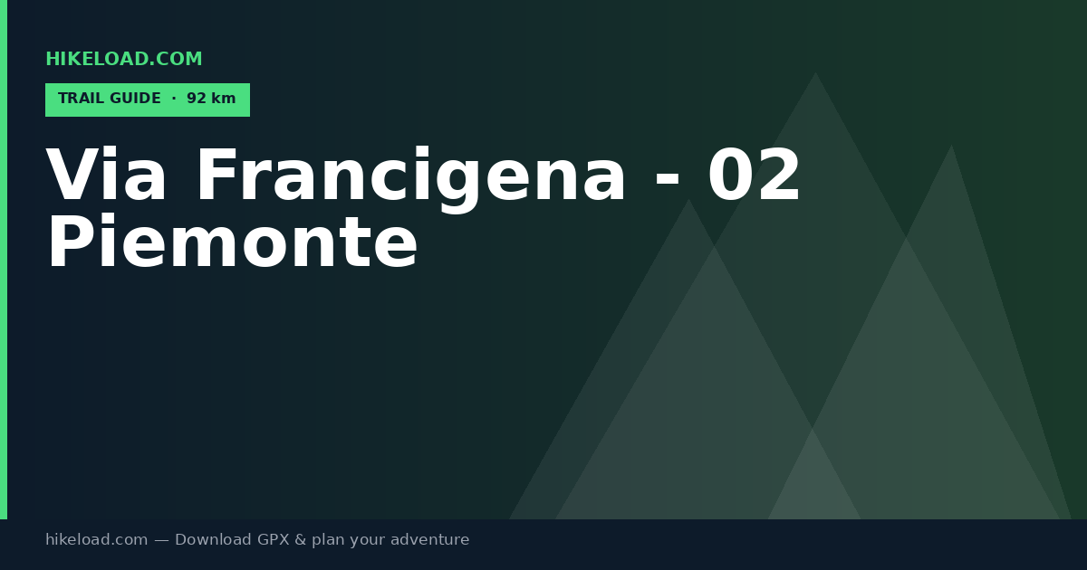 Via Francigena - 02 Piemonte trail guide