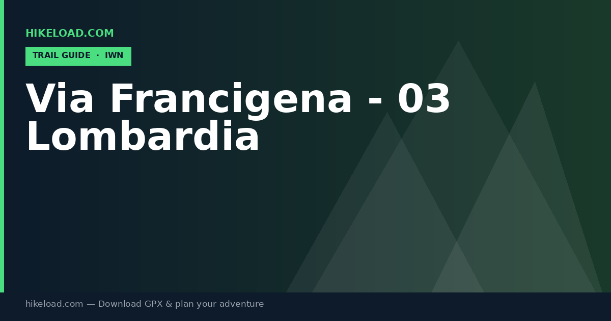 Via Francigena - 03 Lombardia trail guide