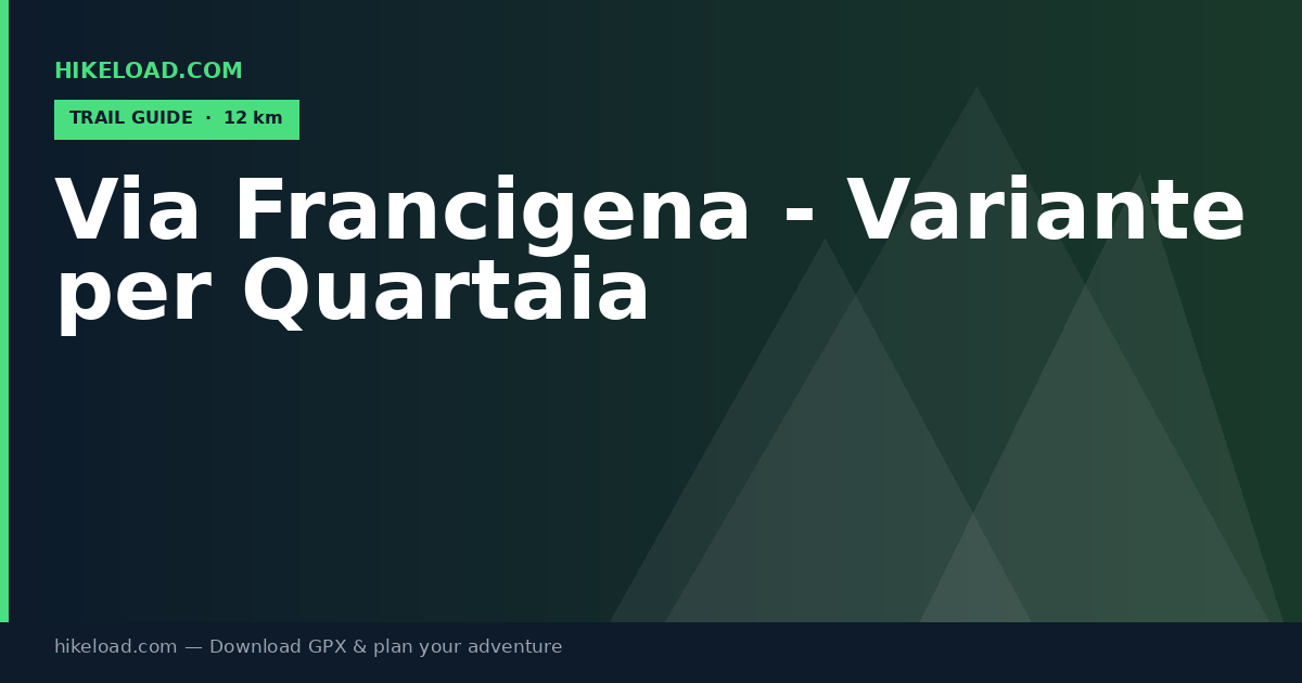 Via Francigena - Variante per Quartaia trail guide
