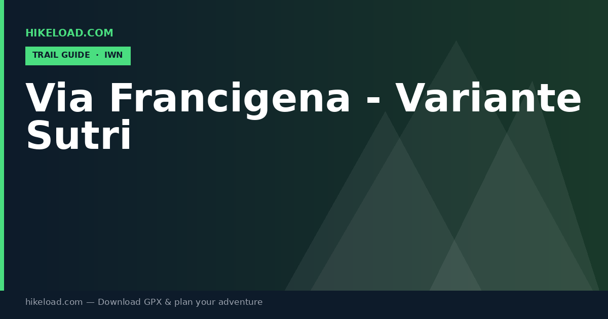 Via Francigena - Variante Sutri trail guide