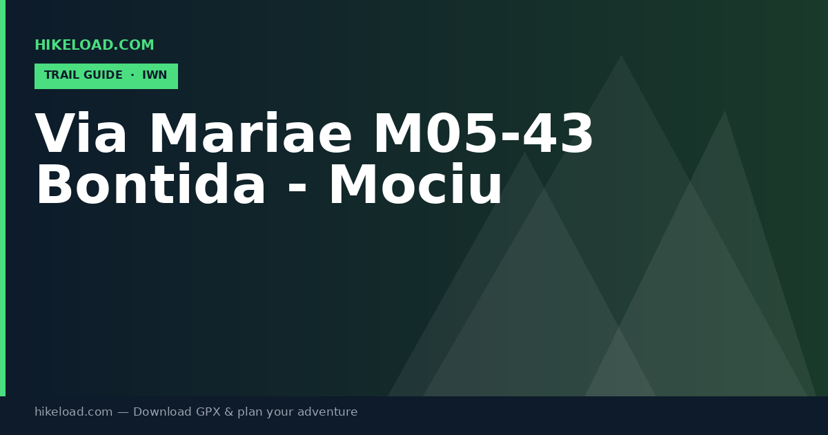 Via Mariae M05-43 Bontida - Mociu trail guide