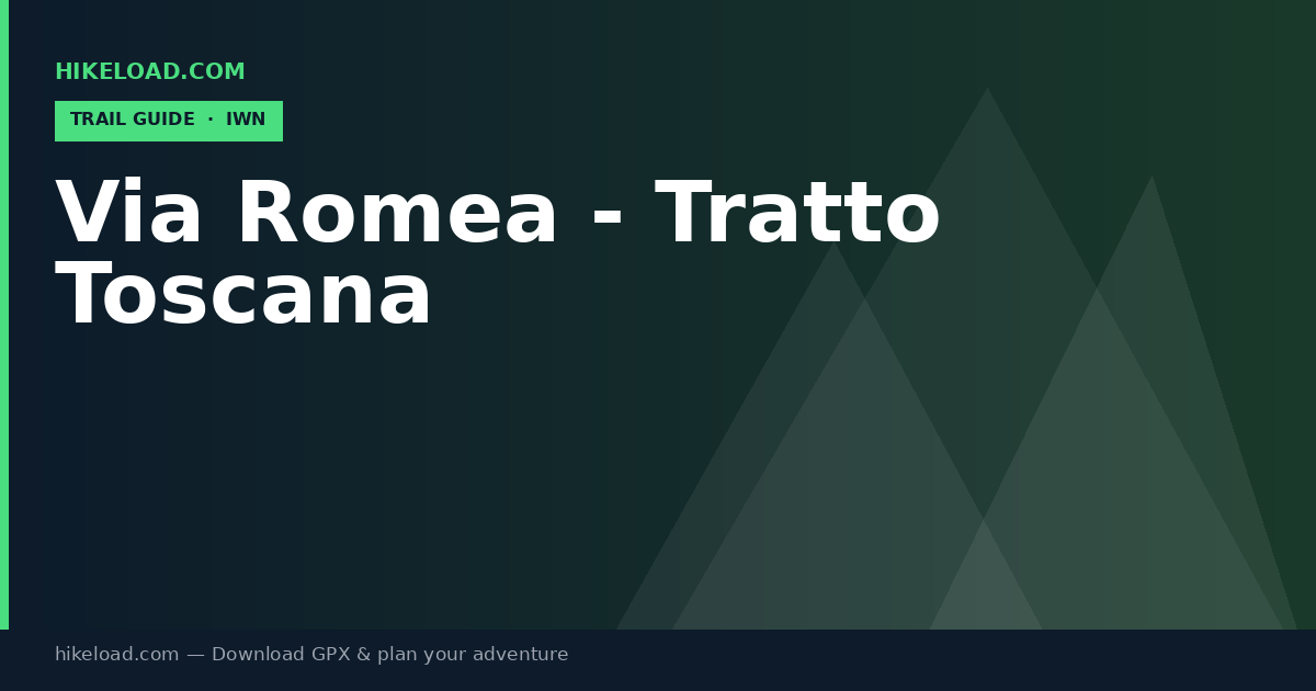 Via Romea - Tratto Toscana trail guide