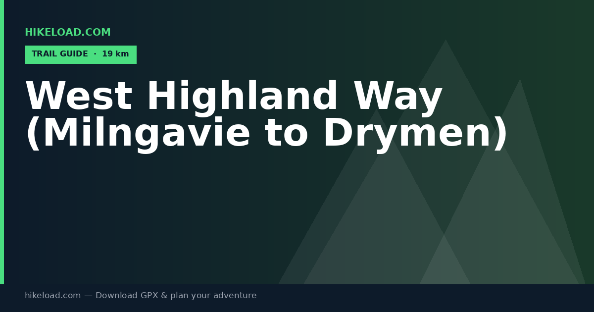 West Highland Way (Milngavie to Drymen) trail guide